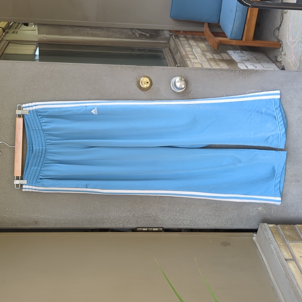 Y2K baby blue adidas track pants M